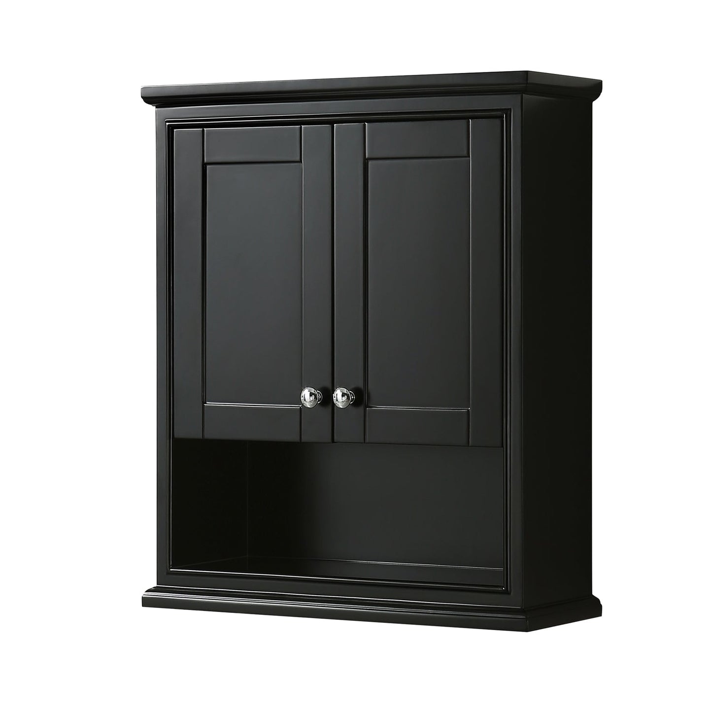 Wyndham Collection Deborah 25"W x 9"D x 30"H Dark Espresso Bathroom Wall Cabinet