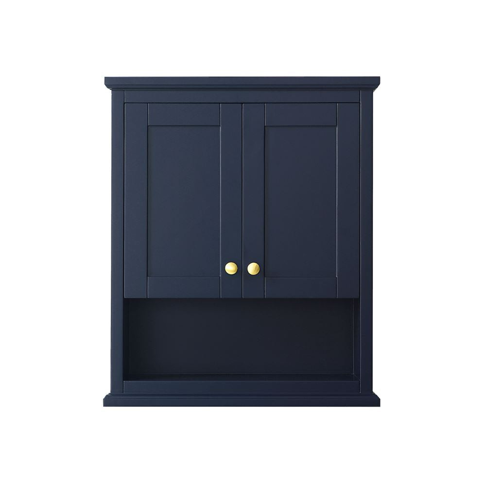 Wyndham Collection Avery 25-in W x 30-in H x 9-in D Dark Blue Bathroom Wall Cabinet