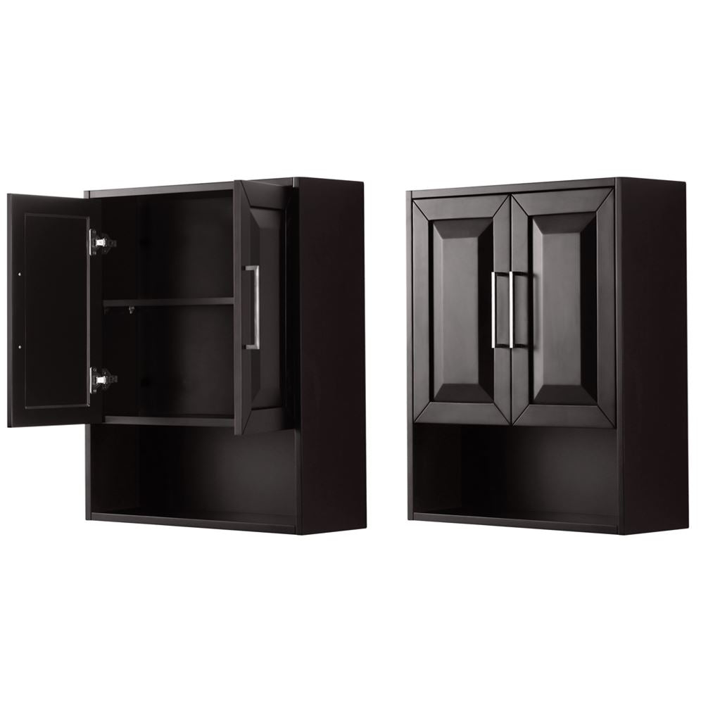 Wyndham Collection Daria 25"W x 9"D Dark Espresso Bathroom Wall Cabinet