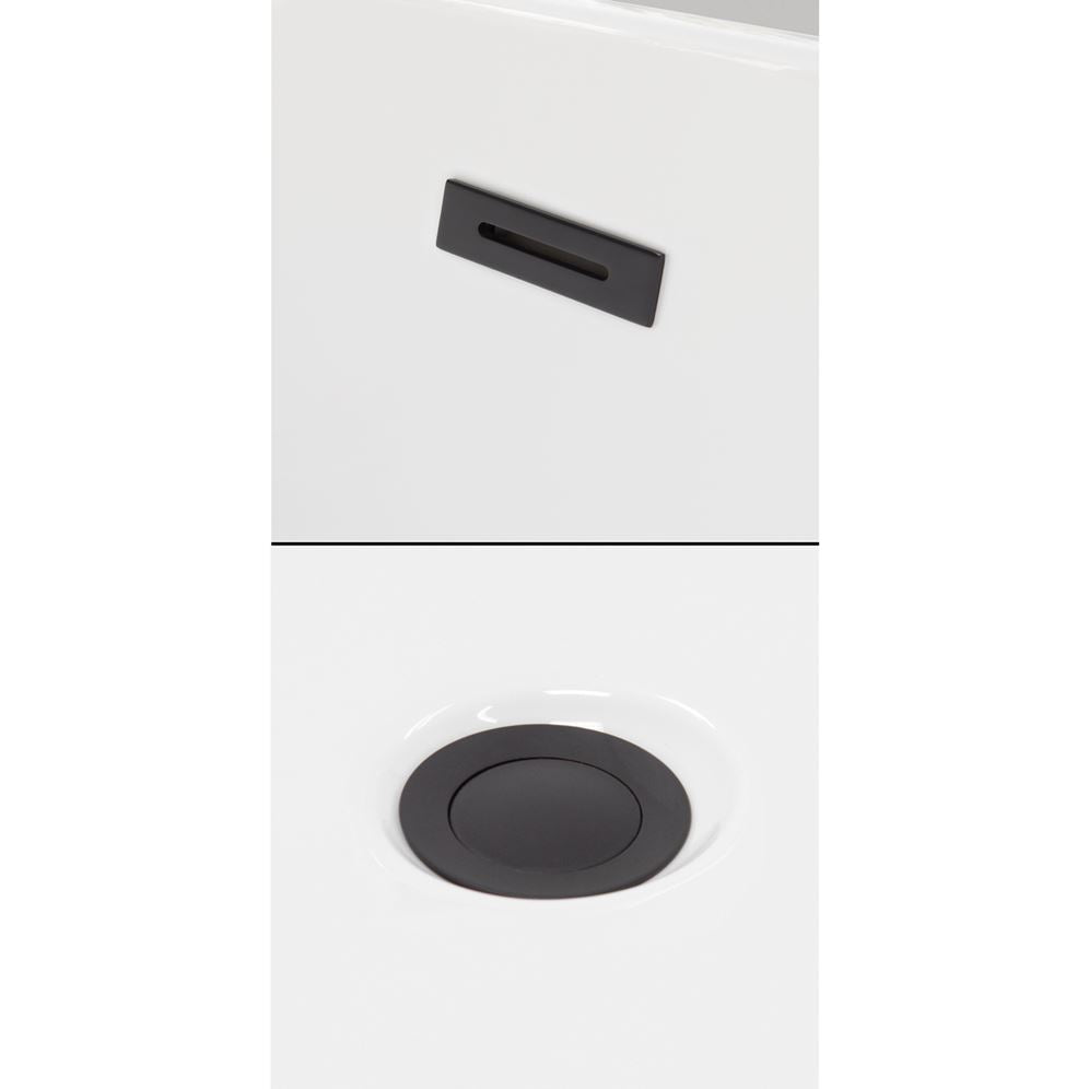 Rebecca 70 in. Acrylic Flatbottom Bathtub in White with Matte Black Trim