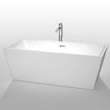 Wyndham Collection Sara 67 in. Acrylic Freestanding Soaking Tub in White