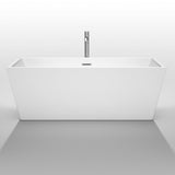 Wyndham Collection Sara 67 in. Acrylic Freestanding Soaking Tub in White