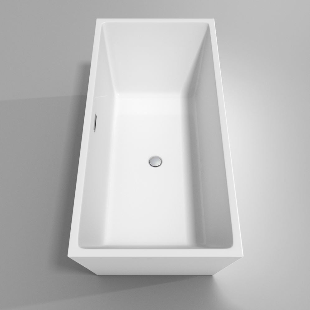 Wyndham Collection Sara 67 in. Acrylic Freestanding Soaking Tub in White