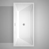 Wyndham Collection Sara 67 in. Acrylic Freestanding Soaking Tub in White