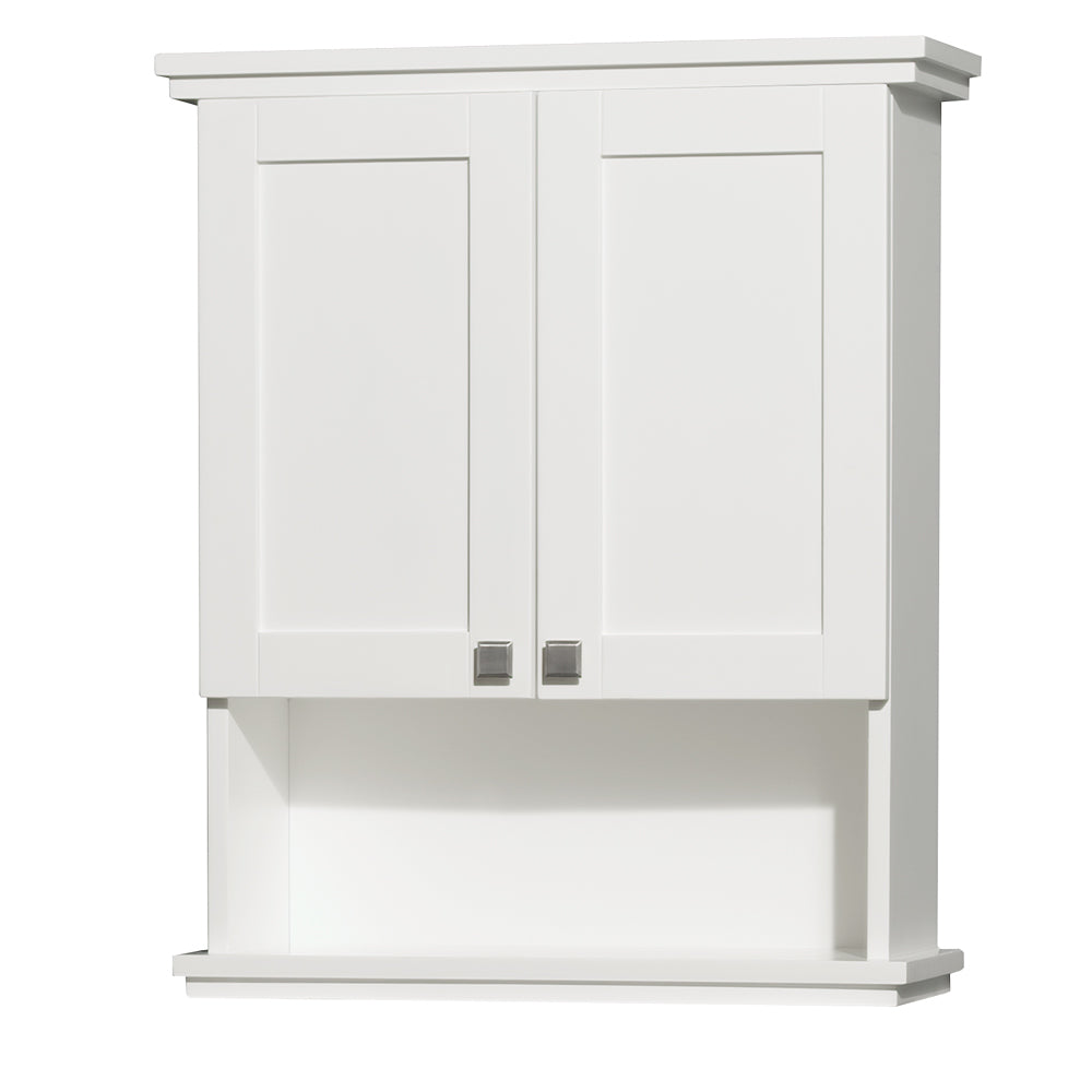 Wyndham Collection Acclaim 25"W x 9"D x 30"H White Bathroom Wall Cabinet