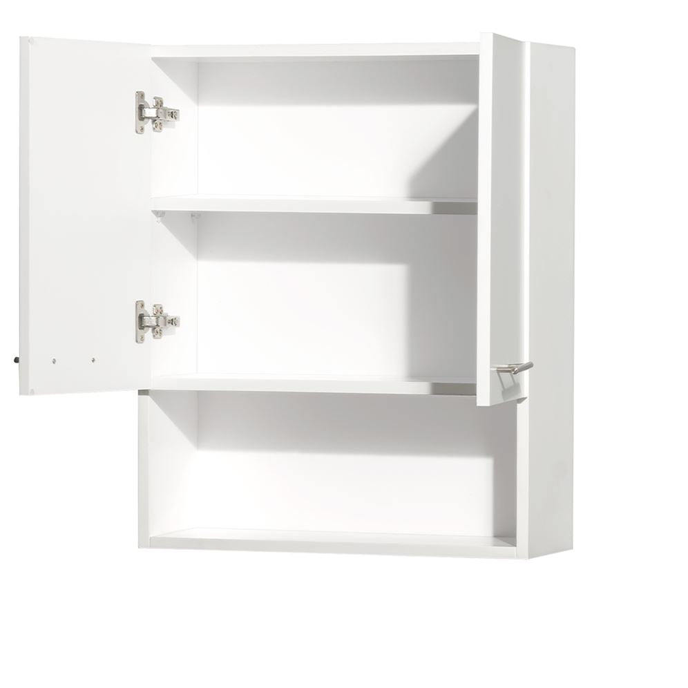 Wyndham Collection Centra 24-in W x 29-in H x 8.75-in D Matte White Bathroom Wall Cabinet