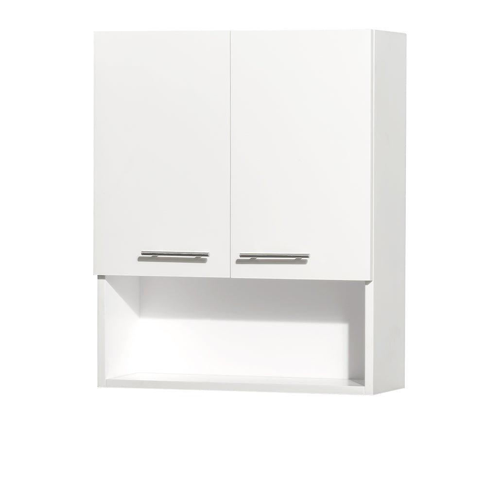 Wyndham Collection Centra 24-in W x 29-in H x 8.75-in D Matte White Bathroom Wall Cabinet