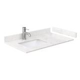 Wyndham Collection Beckett 36" Single Sink Bathroom Vanity in Dark Blue with Cultured Marble Top