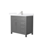Wyndham Collection Beckett 36" Bathroom Vanity in Dark Gray with Cultured Marble Top