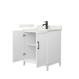 Wyndham Collection Elan 30" White Oak Bathroom Vanity with Quartz Top