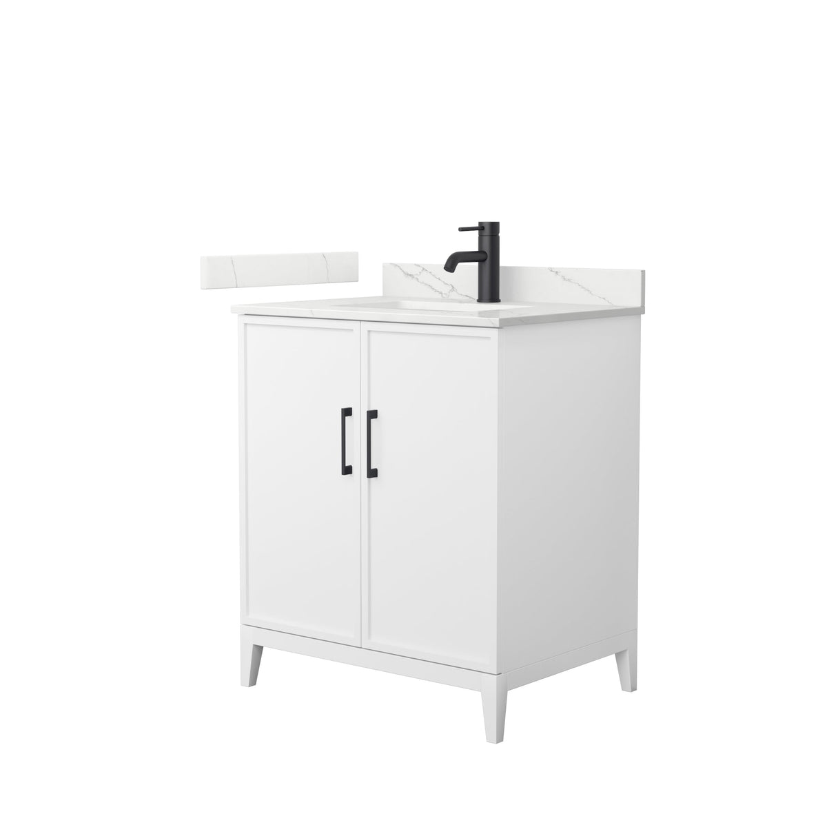 Wyndham Collection Elan 30" White Oak Bathroom Vanity with Quartz Top