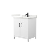 Wyndham Collection Elan 30" White Oak Bathroom Vanity with Quartz Top