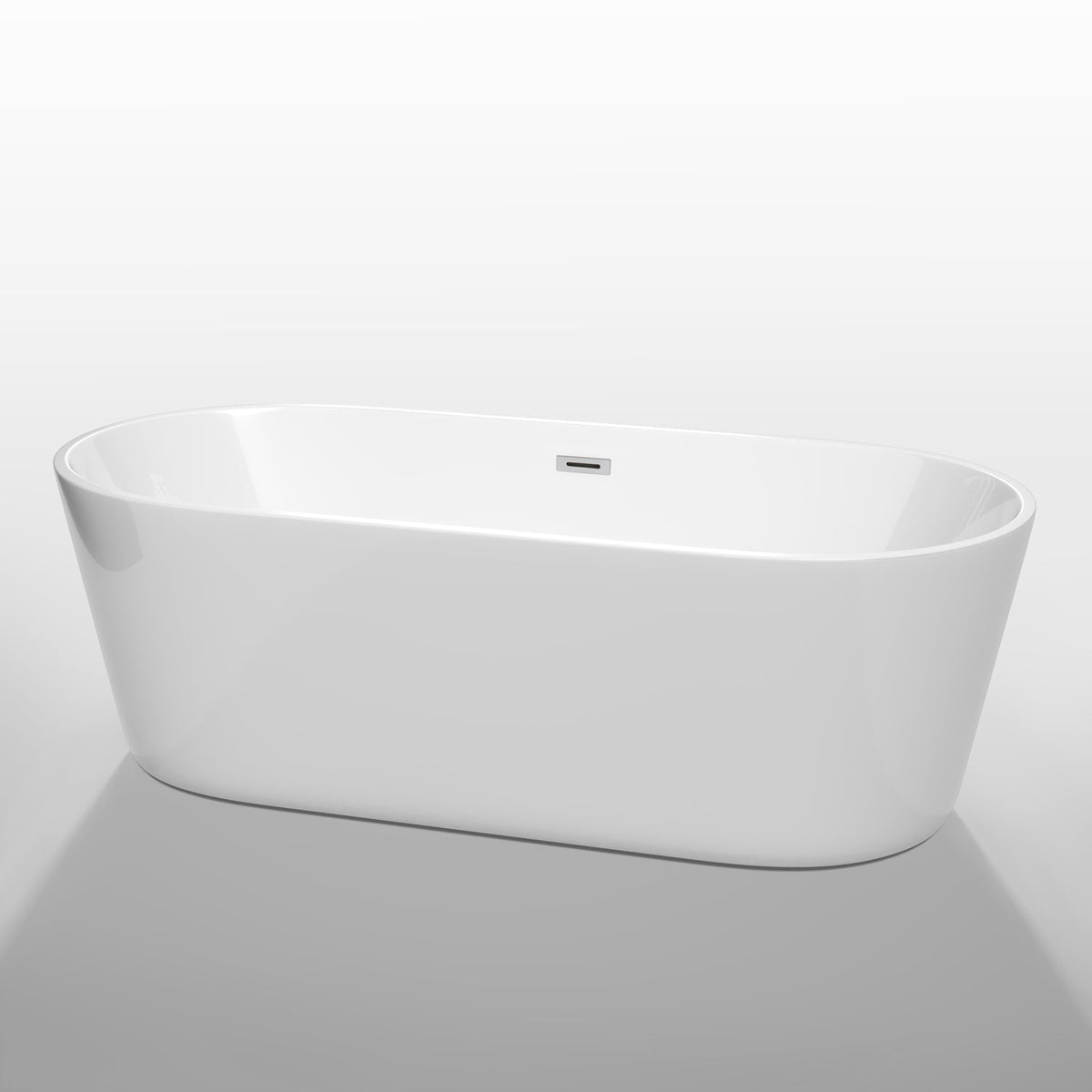 Wyndham Collection Carissa 5.9 ft. Acrylic Freestanding Bathtub with Chrome Trim
