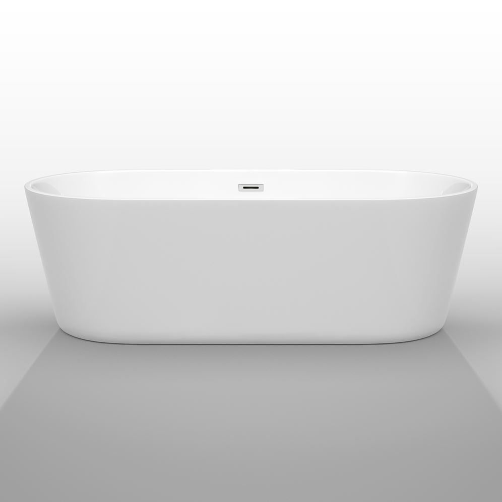 Wyndham Collection Carissa 5.9 ft. Acrylic Freestanding Bathtub with Chrome Trim