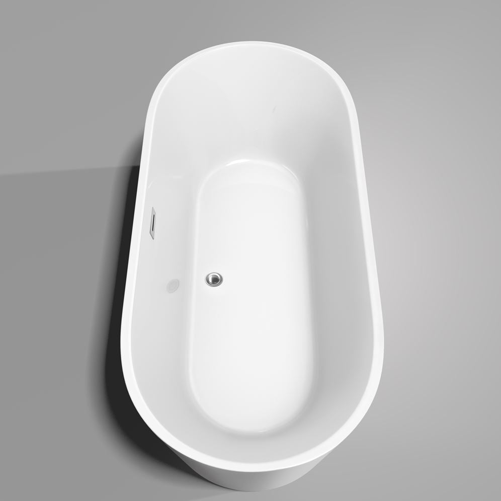 Wyndham Collection Carissa 5.9 ft. Acrylic Freestanding Bathtub with Chrome Trim