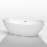Wyndham Collection Rebecca 70 in. Acrylic Flatbottom Soaking Bathtub in White with Shiny White Trim