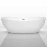 Rebecca 70 in. Acrylic Flatbottom Bathtub in White with Matte Black Trim