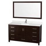 Wyndham Collection Sheffield 60-in Espresso Single Sink Bathroom Vanity with Ivory Natural Marble Top