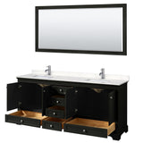 Wyndham Collection Deborah 80-in Dark Espresso Bathroom Vanity Cabinet with Mirrors