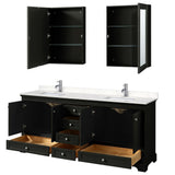 Wyndham Collection Deborah 80-in Dark Espresso Bathroom Vanity Cabinet with Mirrors