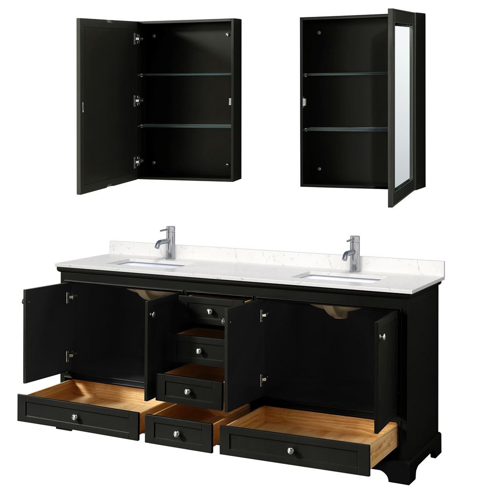 Wyndham Collection Deborah 80-in Dark Espresso Bathroom Vanity Cabinet