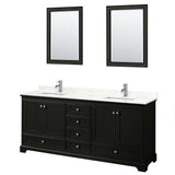 Wyndham Collection Deborah 80-in Dark Espresso Bathroom Vanity Cabinet with Mirrors