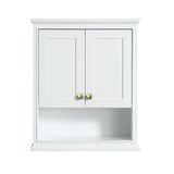 Wyndham Collection Deborah 25-in W x 30-in H x 9-in D White Bathroom Wall Cabinet