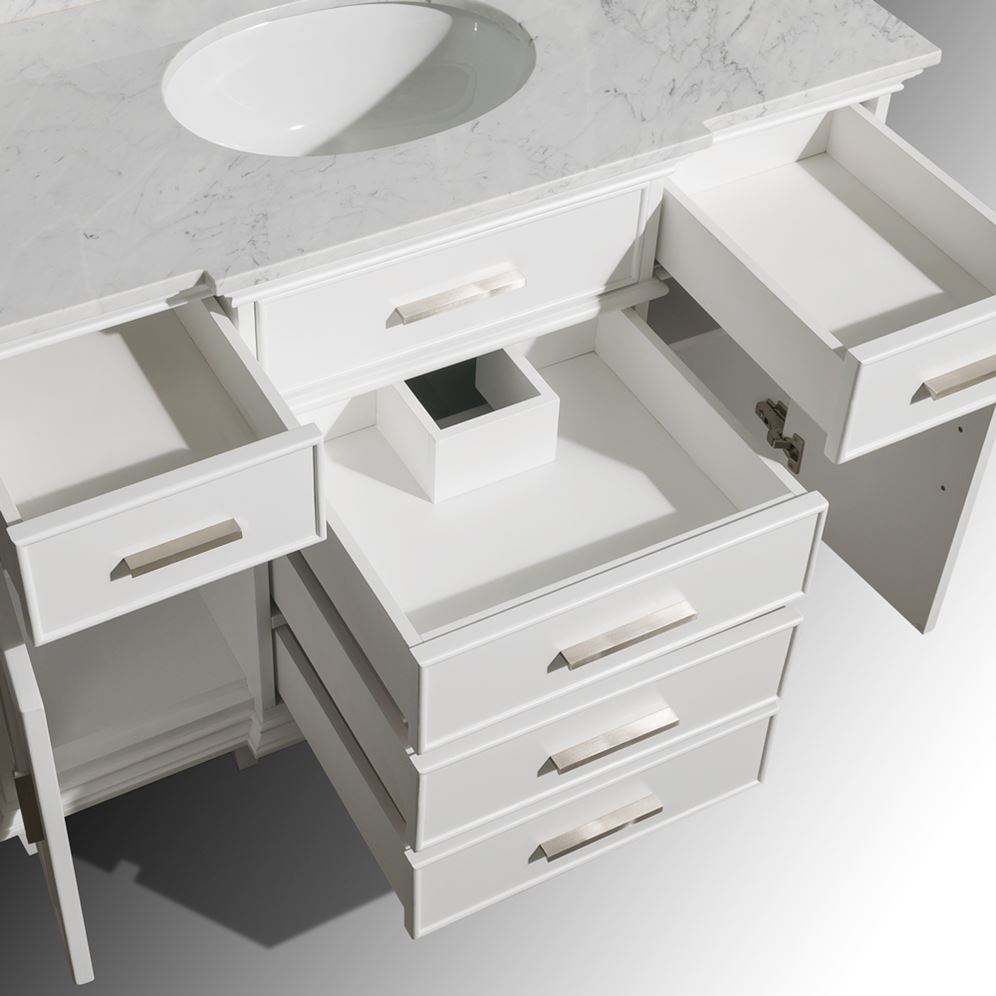 Wyndham Collection Berkeley 48-in White Bathroom Vanity Cabinet with Mirror