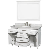 Wyndham Collection Berkeley 48-in White Bathroom Vanity Cabinet with Mirror