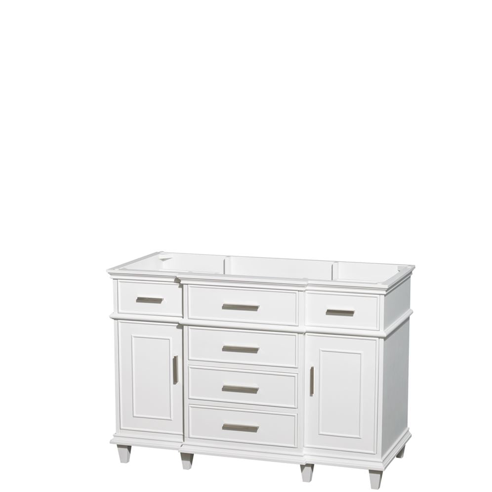 Wyndham Collection Berkeley 48-in White Bathroom Vanity Cabinet with Mirror