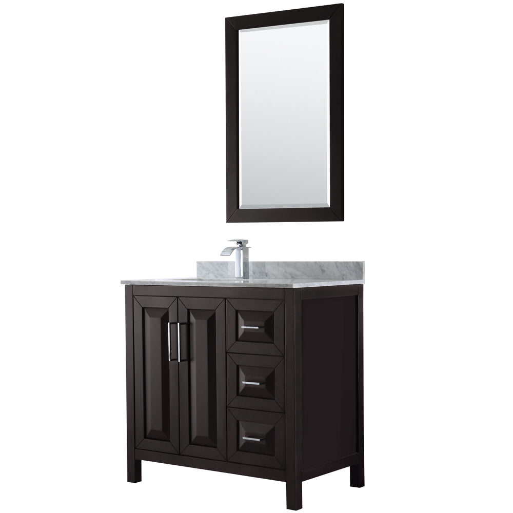 Wyndham Collection Daria 36-in Dark Gray Bathroom Vanity Cabinet with Mirror