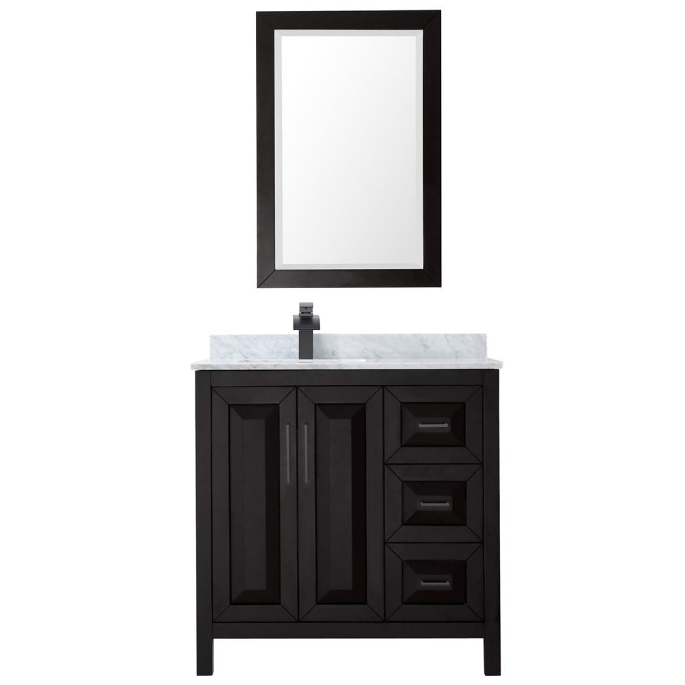 Wyndham Collection Daria 36-in Dark Gray Bathroom Vanity Cabinet with Mirror