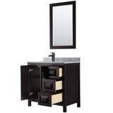 Wyndham Collection Daria 36-in Dark Gray Bathroom Vanity Cabinet with Mirror