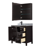 Wyndham Collection Daria 36-in Dark Gray Bathroom Vanity Cabinet with Mirror