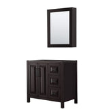 Wyndham Collection Daria 36-in Dark Gray Bathroom Vanity Cabinet with Mirror