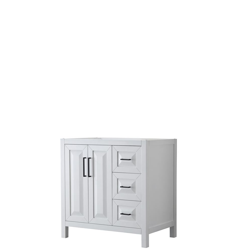 Wyndham Collection Daria 36-in White Bathroom Vanity Cabinet with Mirror