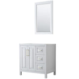 Wyndham Collection Daria 36-in White Bathroom Vanity Cabinet with Mirror