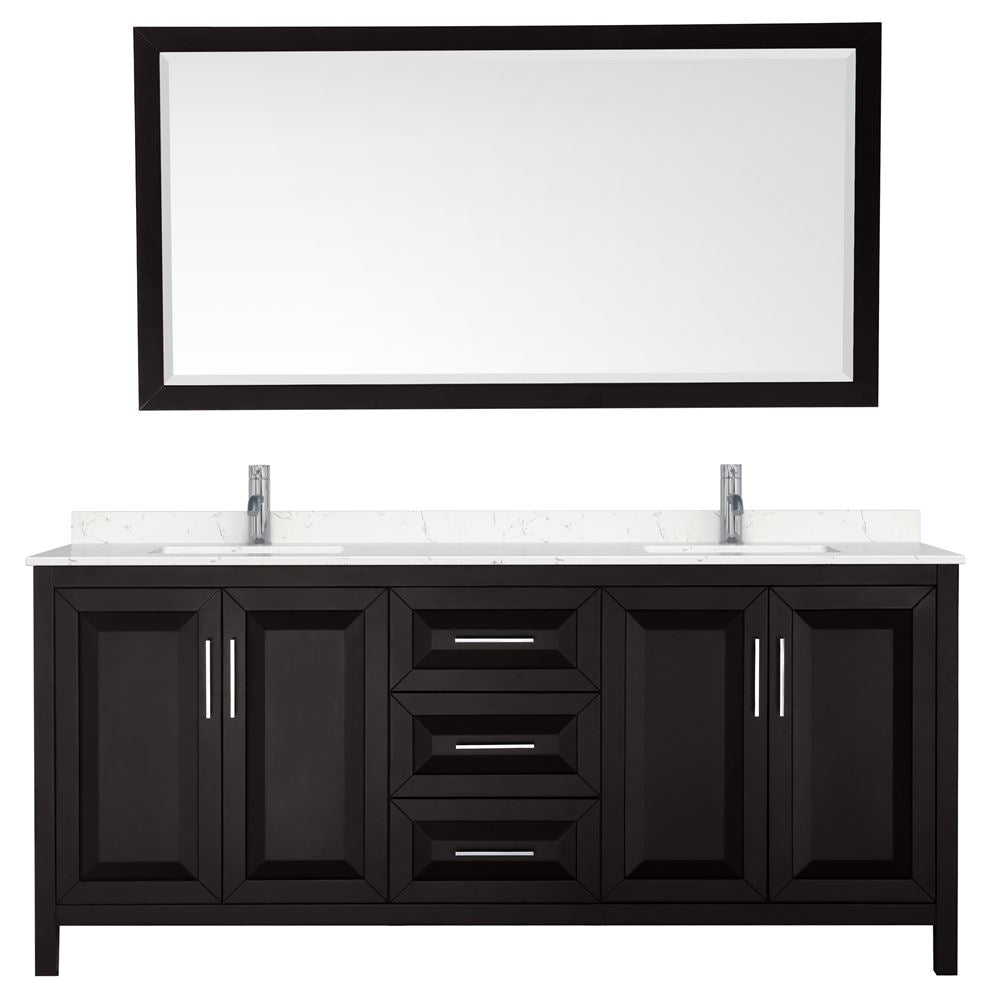 Wyndham Collection Daria 78.75-in Dark Espresso Bathroom Vanity Cabinet