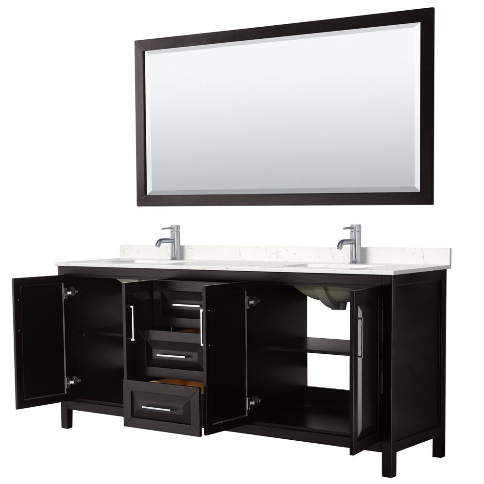 Wyndham Collection Daria 78.75-in Dark Espresso Bathroom Vanity Cabinet