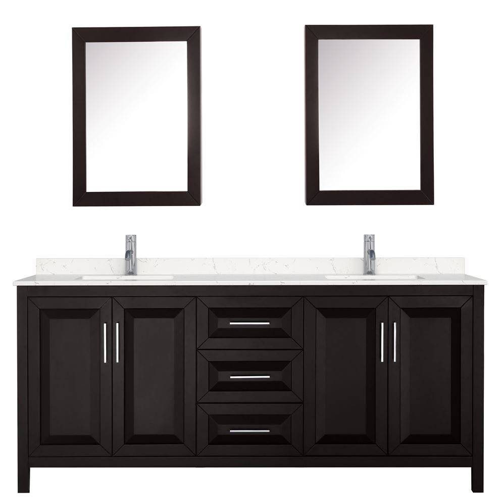 Wyndham Collection Daria 78.75-in Dark Espresso Bathroom Vanity Cabinet