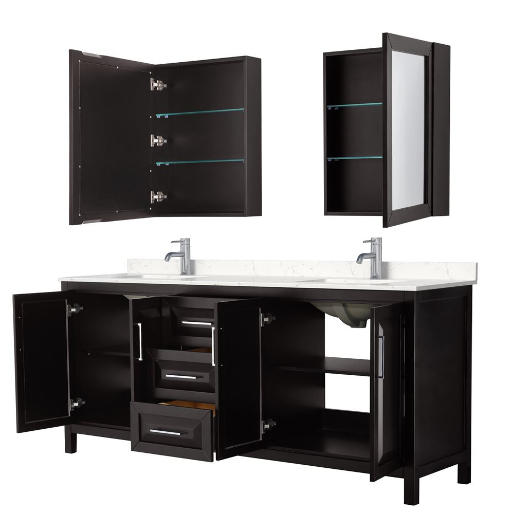 Wyndham Collection Daria 78.75-in Dark Espresso Bathroom Vanity Cabinet