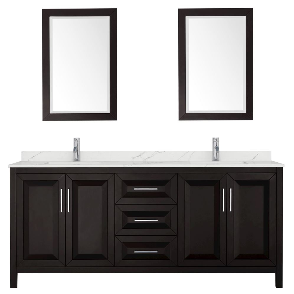 Wyndham Collection Daria 78.75-in Dark Espresso Bathroom Vanity Cabinet