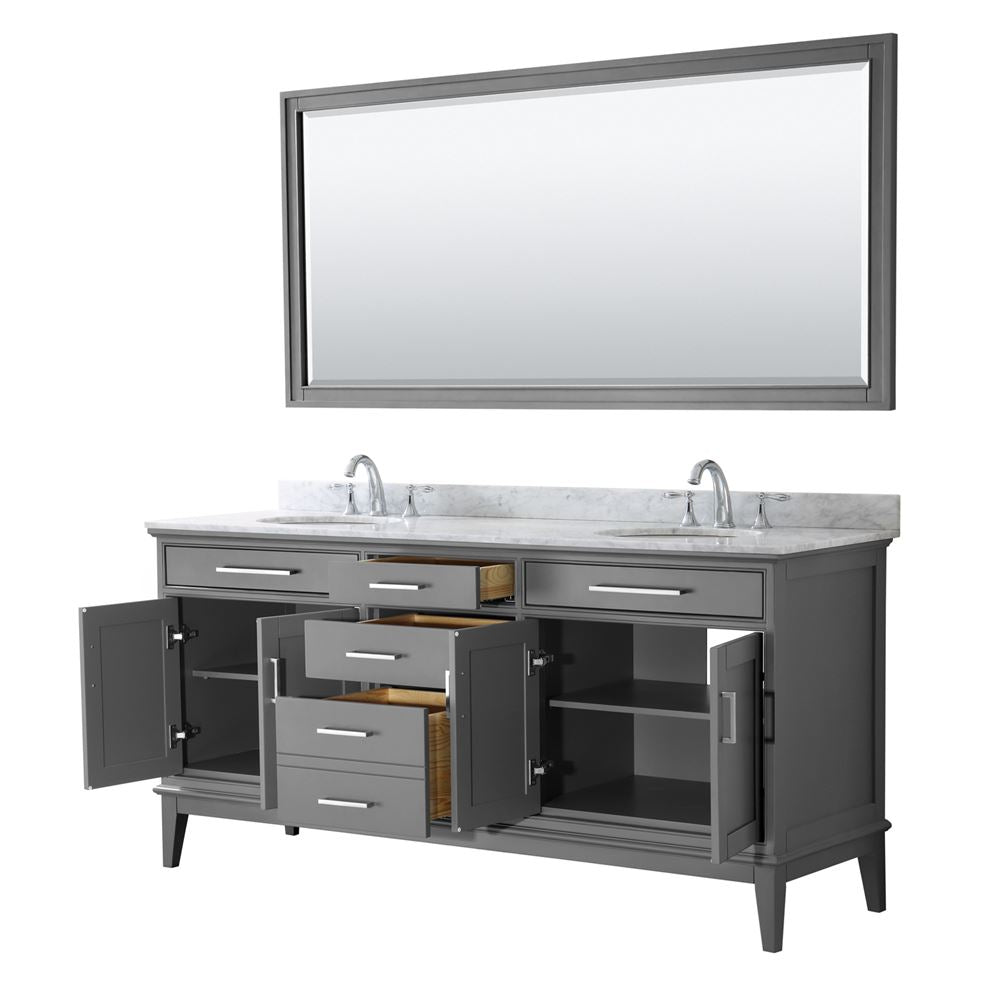 Wyndham Collection Margate 72-in Dark Gray Bathroom Vanity Cabinet