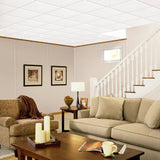 Armstrong Ceilings 24-in x 24-in Sahara 16-Pack White Smooth 15/16-in Drop Acoustic Panel Ceiling Tiles