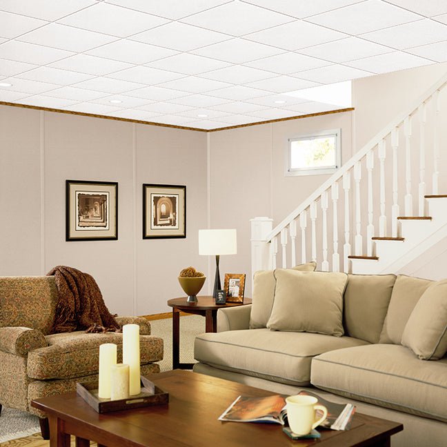 Armstrong Ceilings 24-in x 24-in SAHARA White Smooth 15/16-in Drop Acoustic Panel Ceiling Tiles, 16-Pack