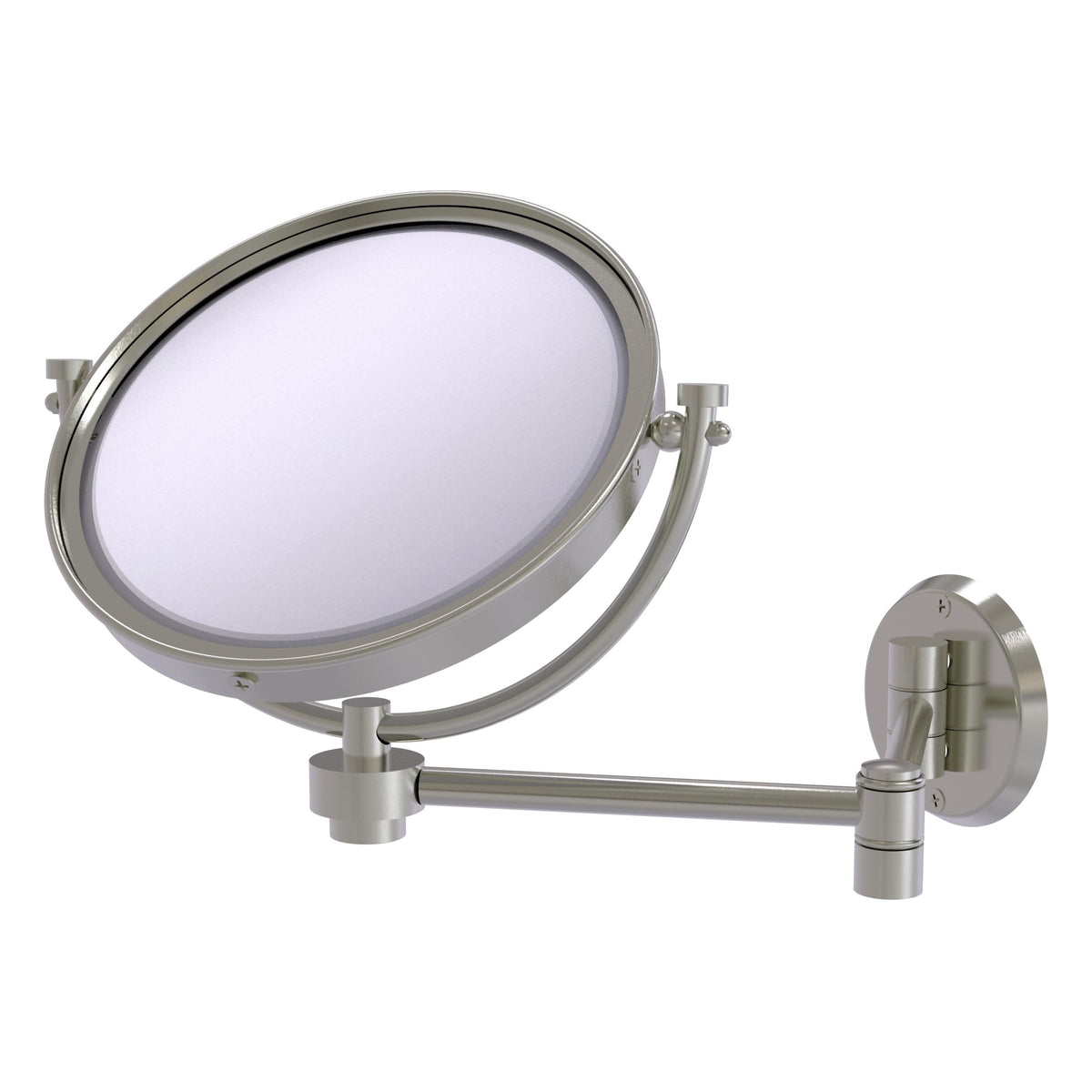 Allied Brass 8-in x 10-in Satin Chrome Double-Sided Magnifying Wall-Mounted Vanity Mirror