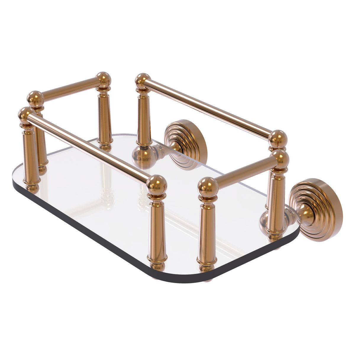Allied Brass Waverly Place Collection Wall Mounted Glass Guest Towel Tray in Brushed Bronze