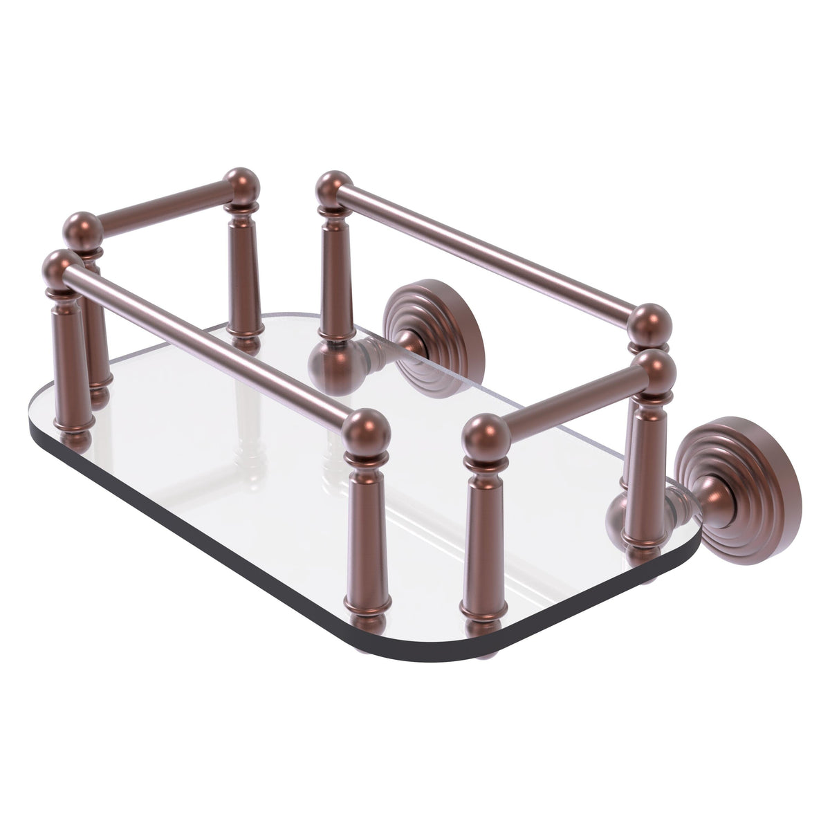 Allied Brass Waverly Place Collection Wall Mounted Glass Guest Towel Tray in Brushed Bronze