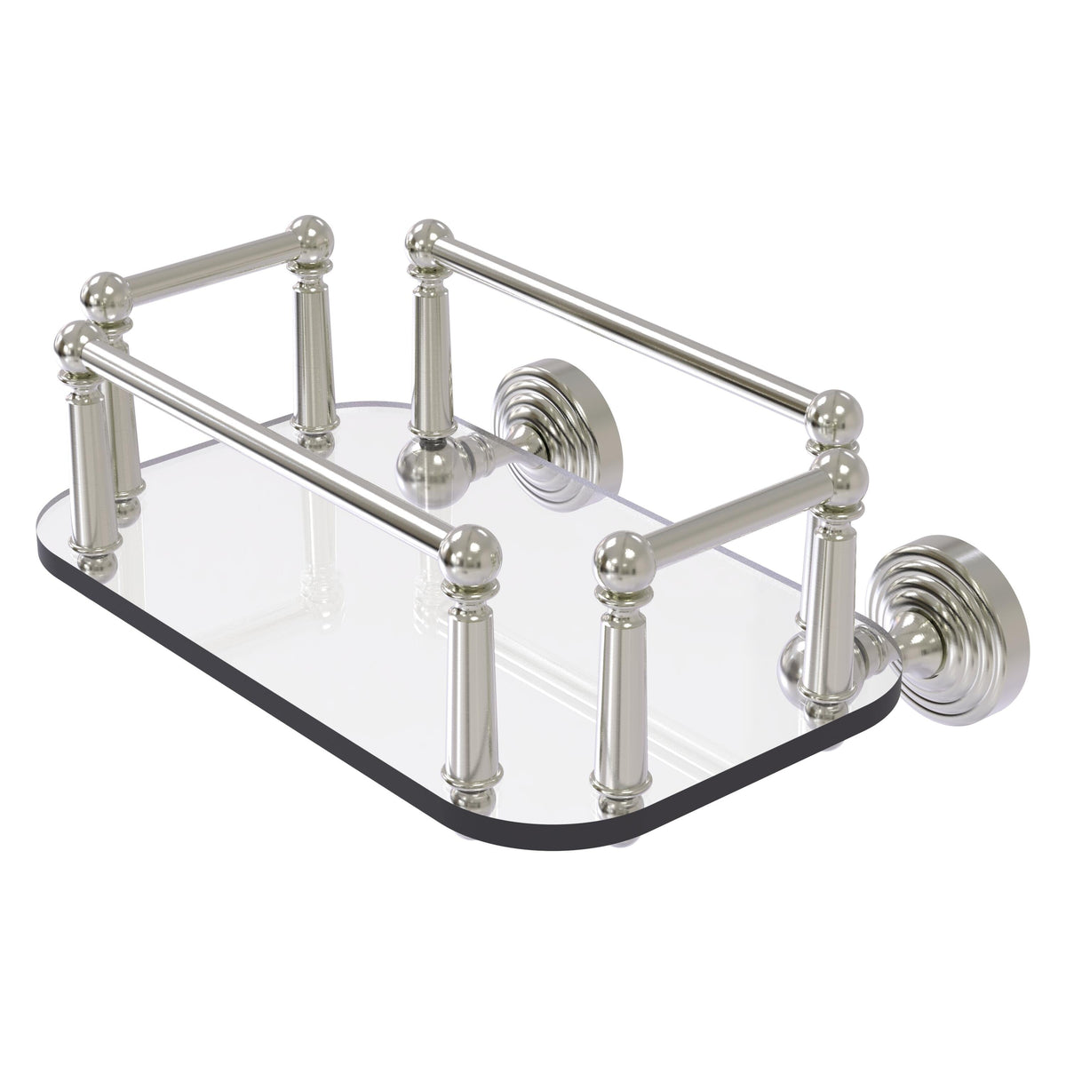 Allied Brass Waverly Place Collection Wall Mounted Glass Guest Towel Tray in Brushed Bronze