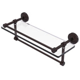Allied Brass 16 in. L x 5 in. H x 5 in. W Gallery Clear Glass Bathroom Shelf with Towel Bar, Polished Nickel